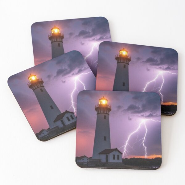 Item preview, Lighthouse Lightning Strike at Sunset designed and sold by Celebrate This!.