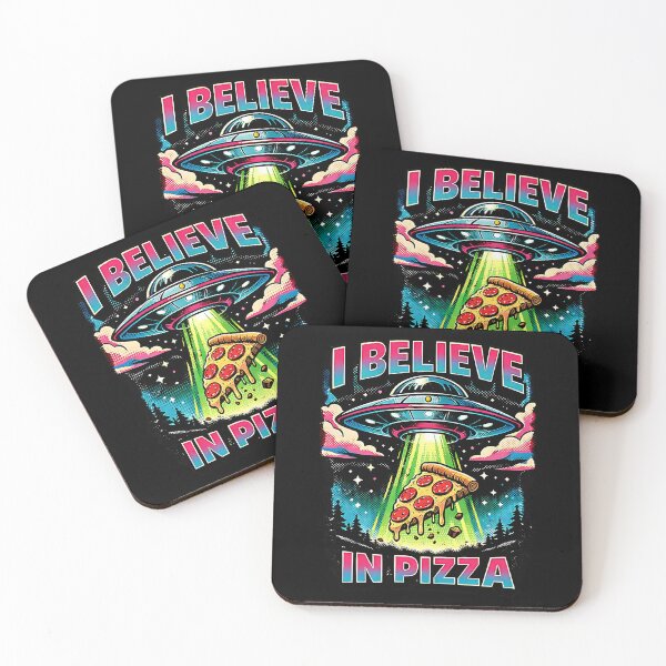 Item preview, I Believe In Pizza Funny UFO Abduction Retro Comic designed and sold by LSphere Art.