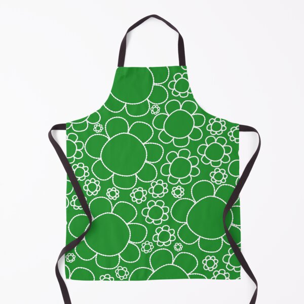 Item preview, Cheerful Doodle Flowers Pattern in Green and White designed and sold by kierkegaard.
