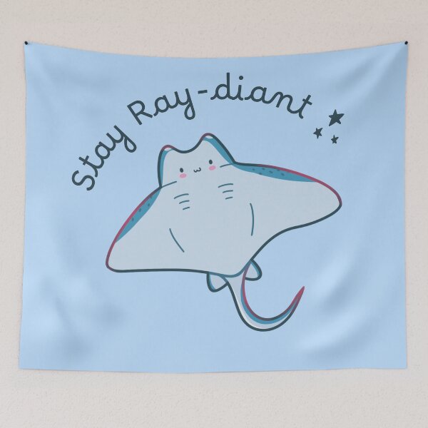 Item preview, Stay Ray-diant Kawaii Stingray designed and sold by ShyHomebodyClub.