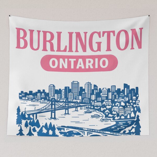 Item preview, Burlington Ontario Canada Cute Pastel Skyline Cityscape  designed and sold by HowToCanadian.