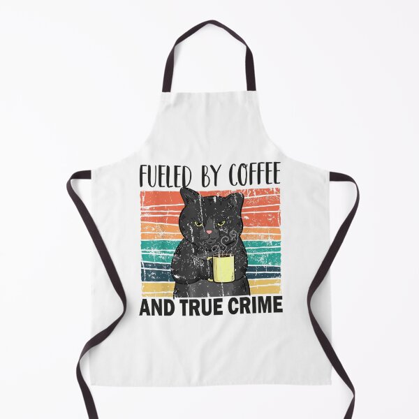 Item preview, Fueled by coffee and true crime Podcast Funny cat vintage designed and sold by CORJIDOG-ART.