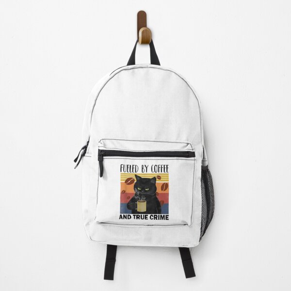 Item preview, Fueled by coffee and true crime Podcast Funny cat vintage designed and sold by CORJIDOG-ART.