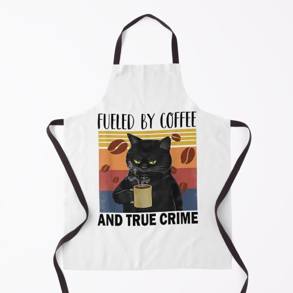 Item preview, Fueled by coffee and true crime Podcast Funny cat vintage designed and sold by CORJIDOG-ART.