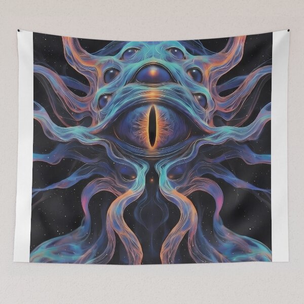 Item preview, The Guardian of Fractured Time | Cosmic Guardian Wall Art | Psychedelic Portal Entity designed and sold by House of the Charlatan.