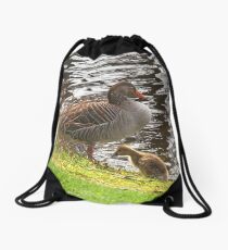 Greylag and Gosling Drawstring Bag