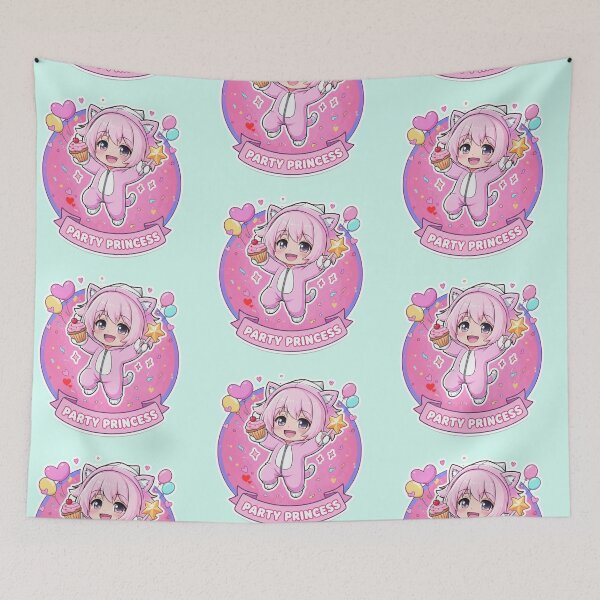 Item preview, Party Princess Cute Chibi Anime Girl in Kitty Onesie designed and sold by ValeriValera.