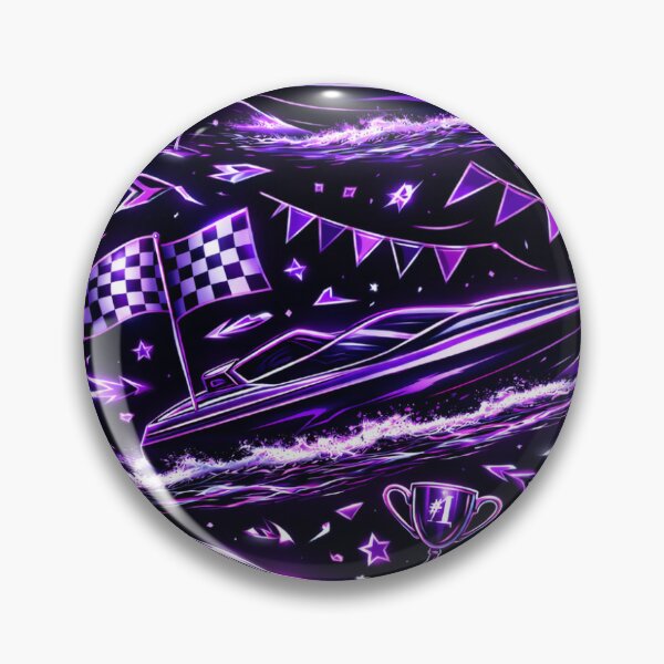 Item preview, Neon Purple Boat Racing Speedboat designed and sold by ChristinasMess.