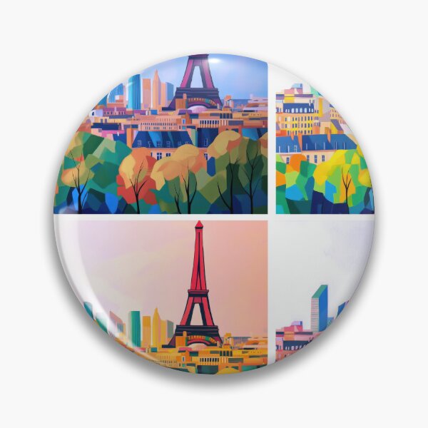 Item preview, Paris Skyline – Chromatic Panorama Quad Set designed and sold by SkylineVistas Designs.