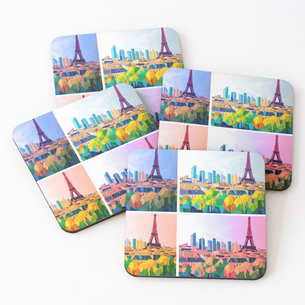Item preview, Paris Skyline – Chromatic Panorama Quad Set designed and sold by SkylineVistas Designs.