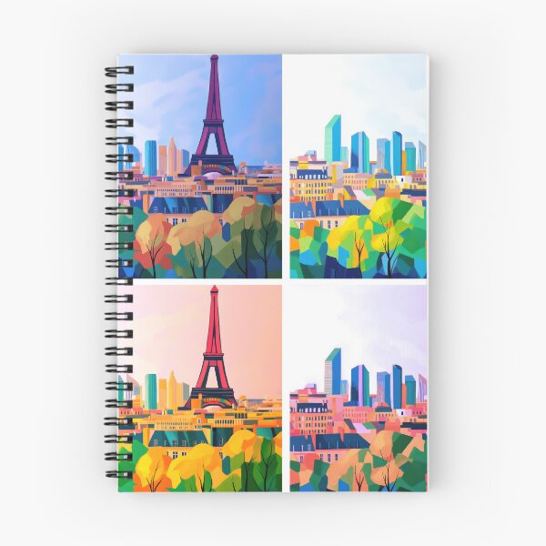 Item preview, Paris Skyline – Chromatic Panorama Quad Set designed and sold by SkylineVistas Designs.