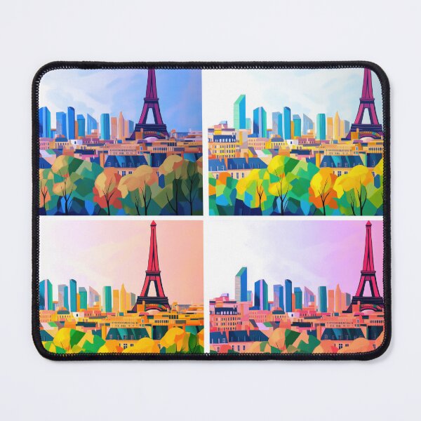 Item preview, Paris Skyline – Chromatic Panorama Quad Set designed and sold by SkylineVistas Designs.