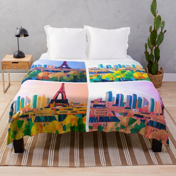 Item preview, Paris Skyline – Chromatic Panorama Quad Set designed and sold by SkylineVistas Designs.