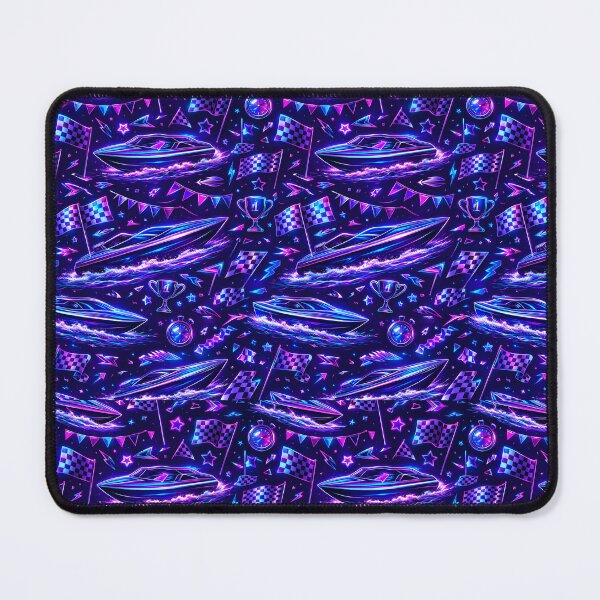 Item preview, Neon Pink Blue Boat Racing Speedboat designed and sold by ChristinasMess.
