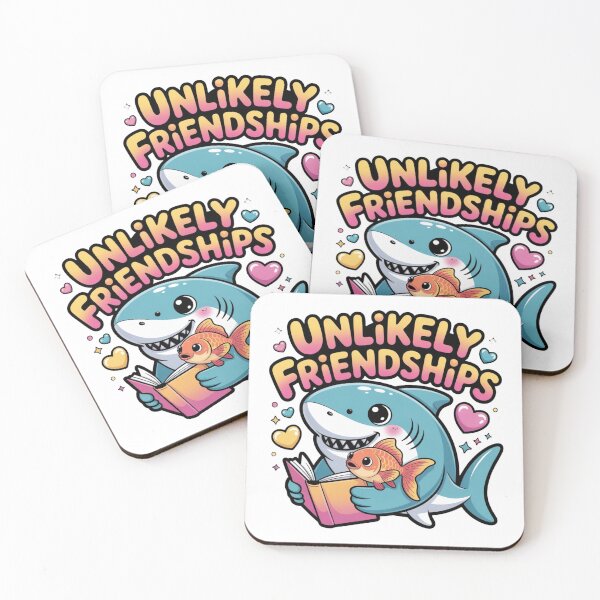 Item preview, Unlikely Friendships Shark & Goldfish T-Shirt – Cute Kawaii Ocean Animal Book Lover Design for Readers & Kids designed and sold by GemBob Creations.