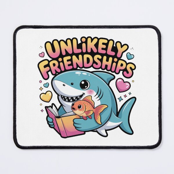 Item preview, Unlikely Friendships Shark & Goldfish T-Shirt – Cute Kawaii Ocean Animal Book Lover Design for Readers & Kids designed and sold by GemBob Creations.