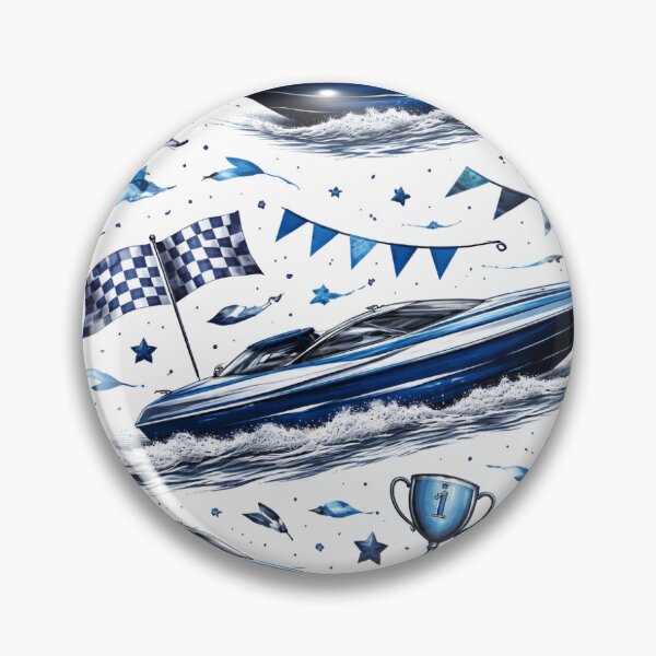 Item preview, Blue Boat Racing Speedboat designed and sold by ChristinasMess.