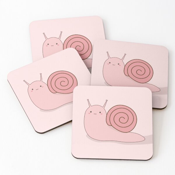 Item preview, Kawaii Pink Snail with Slime Trail designed and sold by ShyHomebodyClub.