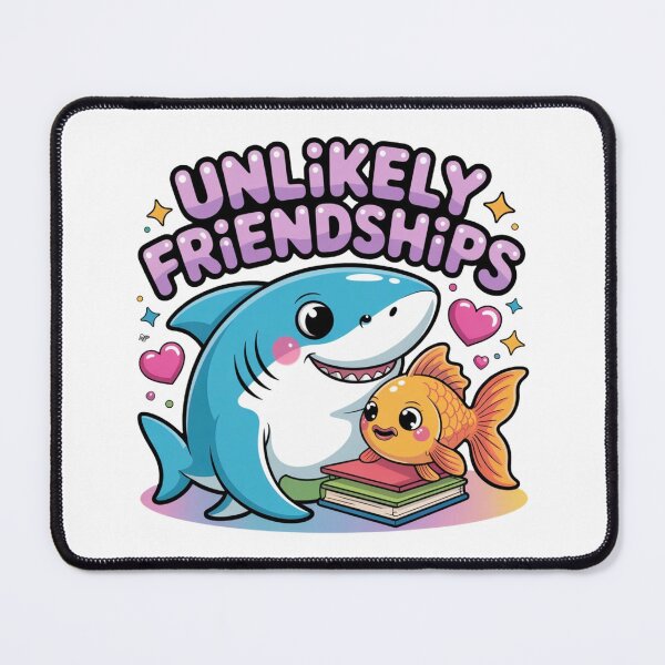 Item preview, Unlikely Friendships Shark & Goldfish T-Shirt – Cute Kawaii Reading Ocean Animal Design for Book Lovers & Kids designed and sold by GemBob Creations.