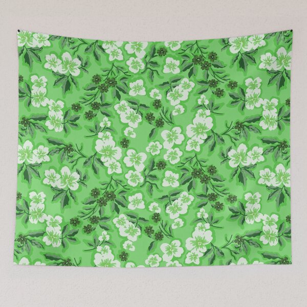 Item preview, Sunlit Petals-Monochrome Mist Green Harmony designed and sold by Fabricatemyart.
