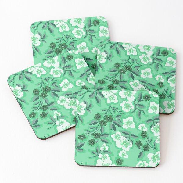 Item preview, Sunlit Petals-Monochrome Aqua Harmony  designed and sold by Fabricatemyart.
