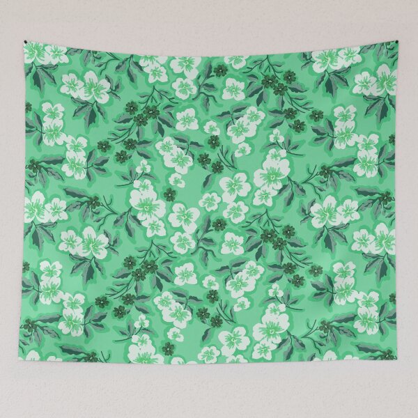 Item preview, Sunlit Petals-Monochrome Aqua Harmony  designed and sold by Fabricatemyart.