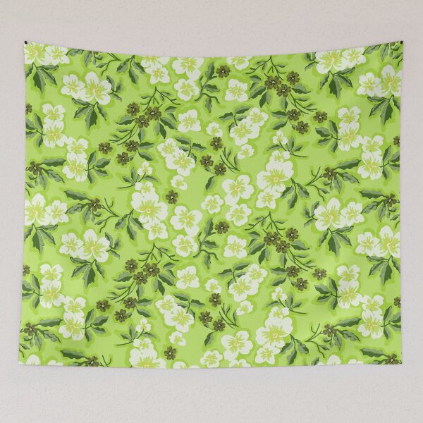 Item preview, Sunlit Petals-Monochrome Green Harmony designed and sold by Fabricatemyart.