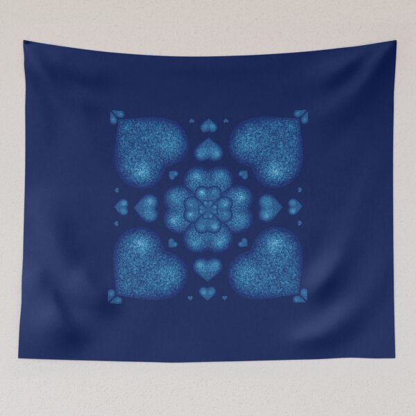 Item preview, Pattern of blue stone hearts designed and sold by Cherevan.
