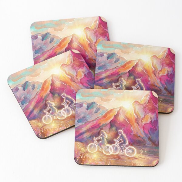 Item preview, Romantic art: Mountain Cycling Couple designed and sold by Cloudive.