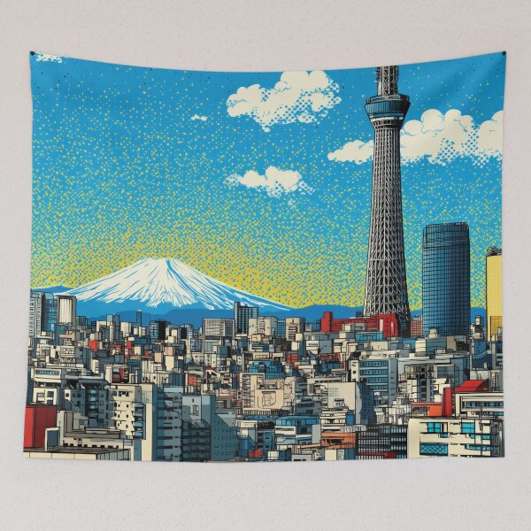 Item preview, Tokyo Pop Art – Skytree & Mount Fuji designed and sold by SkylineVistas Designs.