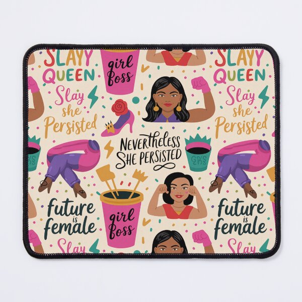 Item preview, Slay Queen Girl Boss Pattern – Feminist Empowerment Quotes designed and sold by Midnight Veil Designs.