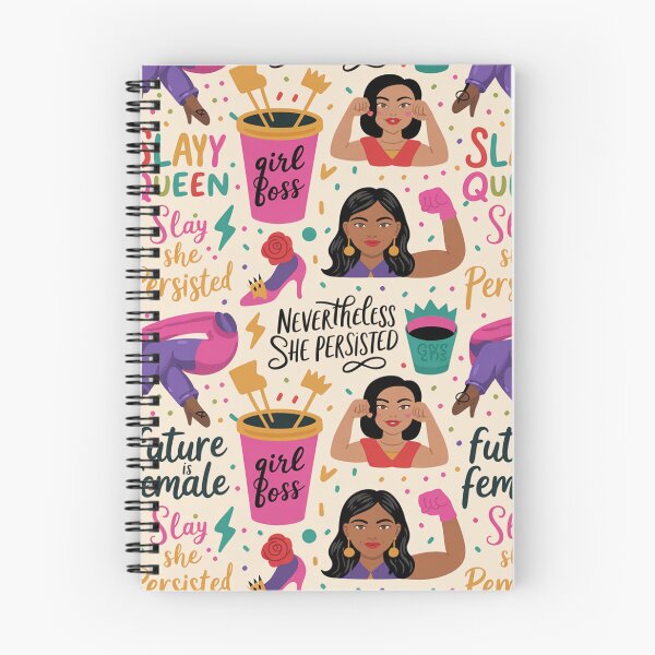 Item preview, Slay Queen Girl Boss Pattern – Feminist Empowerment Quotes   designed and sold by Midnight Veil Designs.