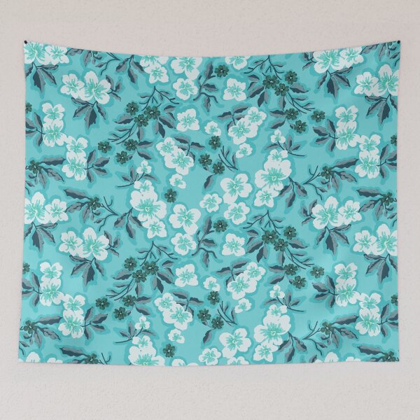 Item preview, Sunlit Petals-Monochrome Sky Blue Aura Harmony designed and sold by Fabricatemyart.