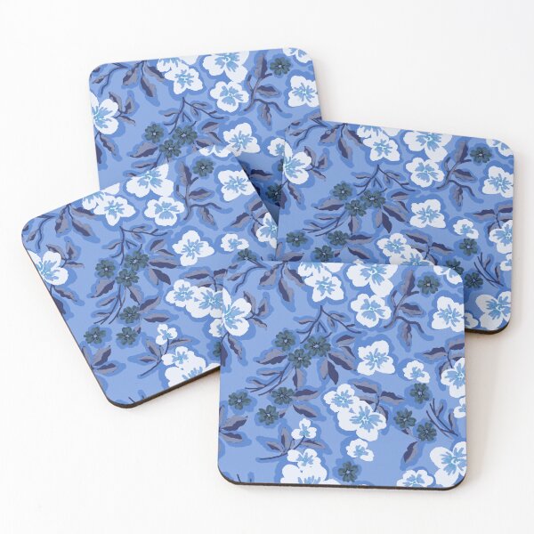 Item preview,  Sunlit Petals-Monochrome Periwinkle Sky Harmony designed and sold by Fabricatemyart.