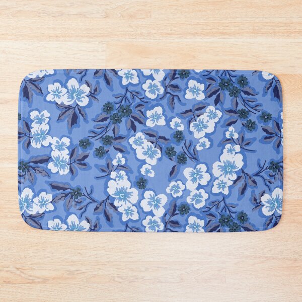 Item preview,  Sunlit Petals-Monochrome Periwinkle Sky Harmony designed and sold by Fabricatemyart.