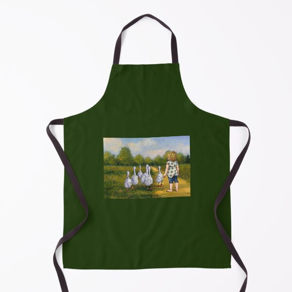 Item preview, Little Girl with Gaggle of Geese, Country Summer Painting designed and sold by JoyfulWhimsy.