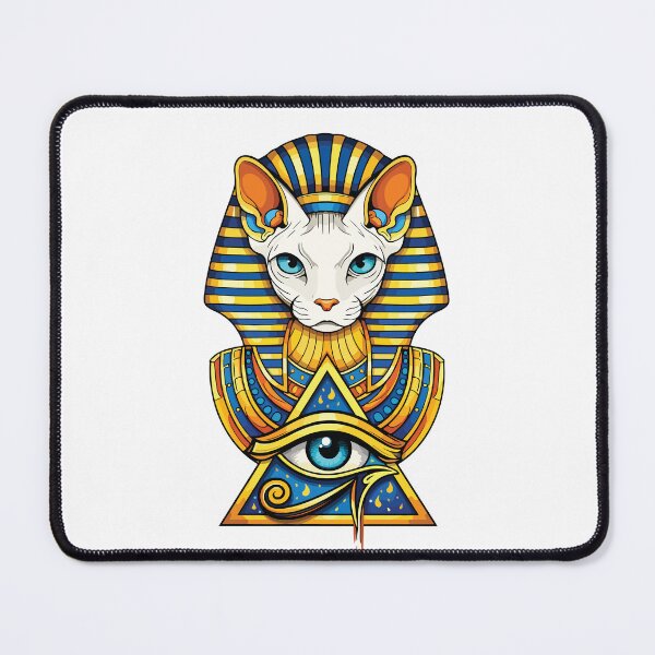 Item preview, Divine Protector: Sphynx Pharaoh Cat with Eye of Horus | Ancient Egypt Art designed and sold by GulfSignature.