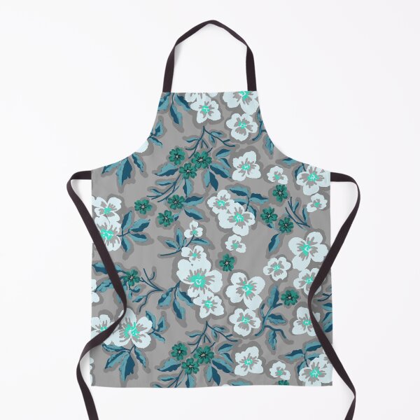 Item preview, Sunlit Petals-Silver Gray-Dark Cyan designed and sold by Fabricatemyart.