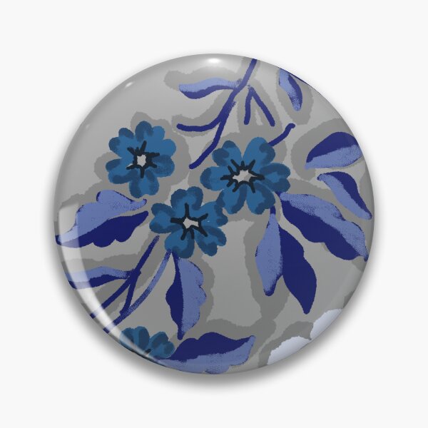 Item preview, Sunlit Petals-Silver Gray-Midnight Indigo Blue designed and sold by Fabricatemyart.