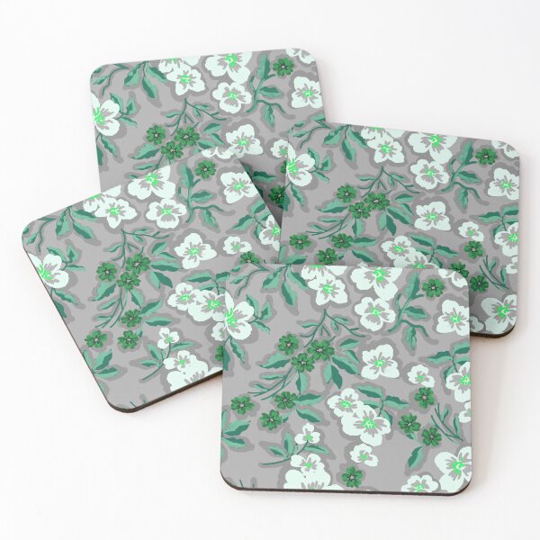 Item preview, Sunlit Petals-Silver Gray-Jade Forest designed and sold by Fabricatemyart.