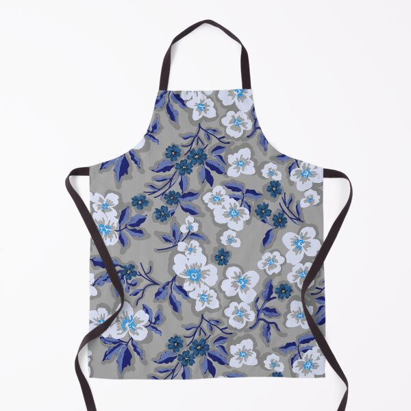 Item preview, Sunlit Petals-Silver Gray-Midnight Indigo Blue designed and sold by Fabricatemyart.