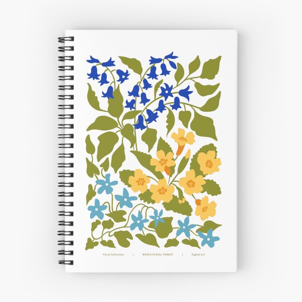 Item preview, Fleurs jaunes et bleues designed and sold by ArtPlus+.