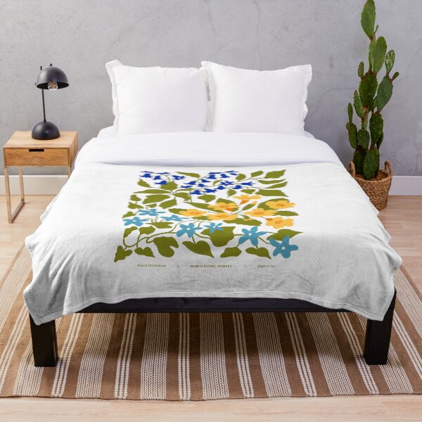 Item preview, Fleurs jaunes et bleues designed and sold by ArtPlus+.