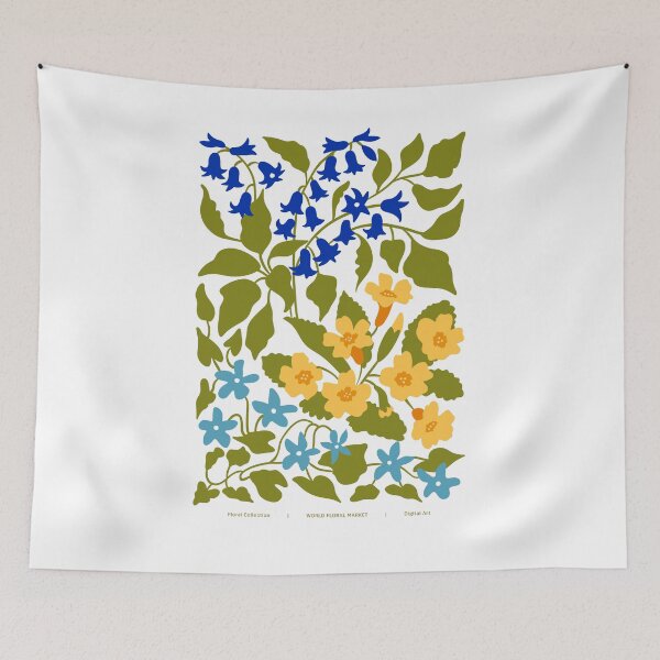 Item preview, Fleurs jaunes et bleues designed and sold by ArtPlus+.
