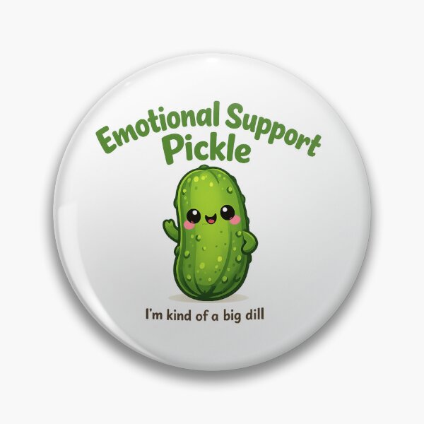 Item preview, Emotional Support Pickle Cute Funny Big Dill Pun Kawaii Pickle Cartoon Gift designed and sold by HubCreates.