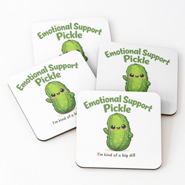 Item preview, Emotional Support Pickle Cute Funny Big Dill Pun Kawaii Pickle Cartoon Gift designed and sold by HubCreates.