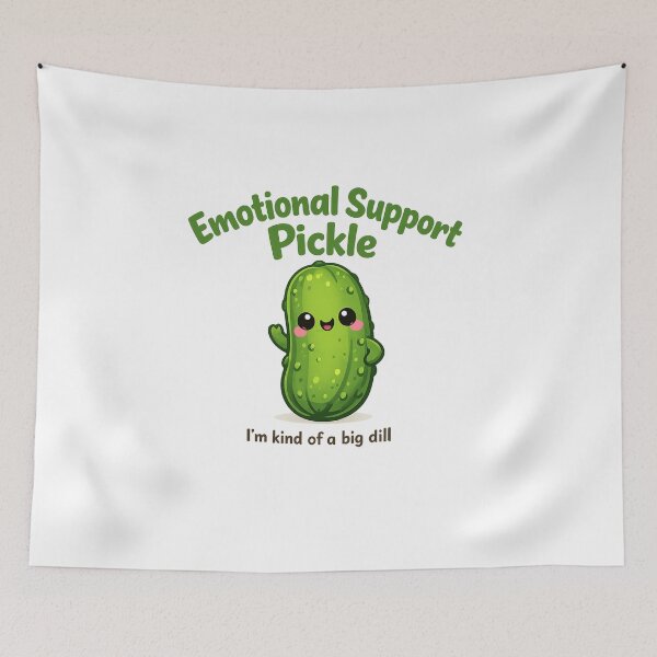 Item preview, Emotional Support Pickle Cute Funny Big Dill Pun Kawaii Pickle Cartoon Gift designed and sold by HubCreates.