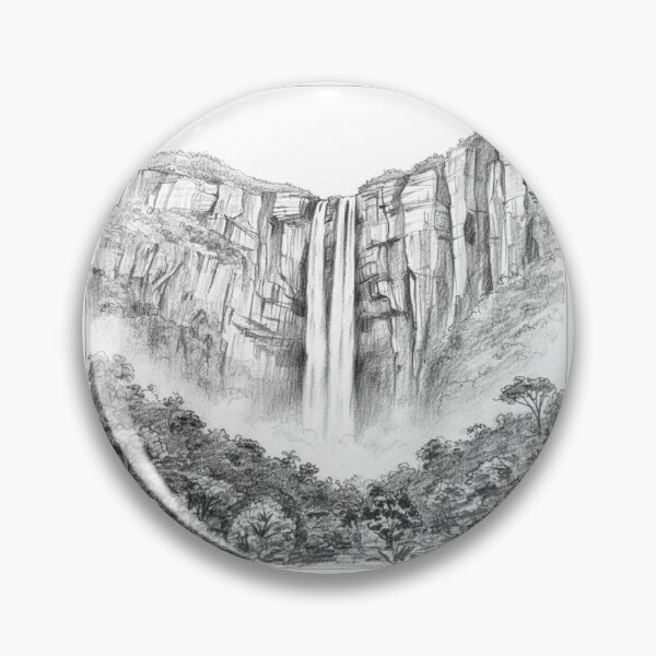 Item preview, Artistic sketch based on a photo I took at Angel Falls, Venezuela designed and sold by venezuelaprintglobal.