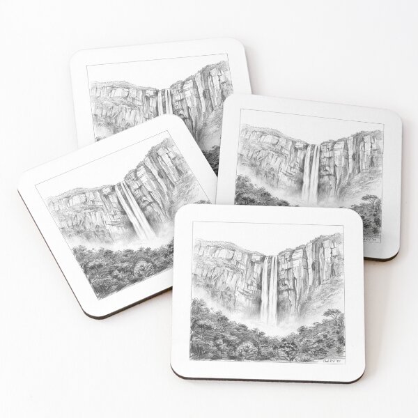 Item preview, Artistic sketch based on a photo I took at Angel Falls, Venezuela designed and sold by venezuelaprintglobal.