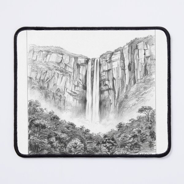 Item preview, Artistic sketch based on a photo I took at Angel Falls, Venezuela designed and sold by venezuelaprintglobal.